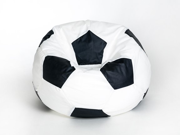 Кресло-мешок Мяч малый, бело-черный в Находке - изображение