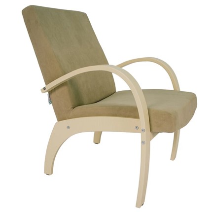 Мягкое кресло Денди шпон, ткань ультра санд, каркас дуб шампань шпон во Владивостоке - изображение