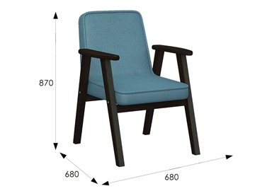 Кресло Ретро ткань голубой, каркас венге в Артеме - предосмотр 6