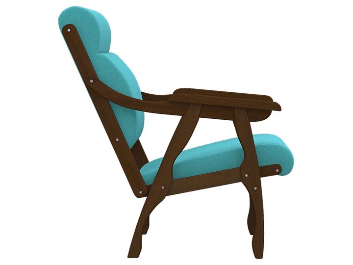 Кресло мягкое Вега 10 ткань бирюза, каркас орех в Артеме - изображение 2
