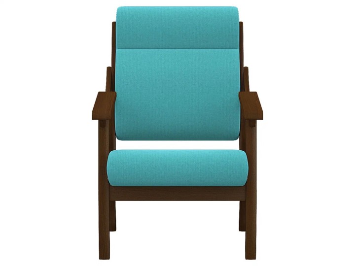 Кресло мягкое Вега 10 ткань бирюза, каркас орех в Артеме - изображение 3