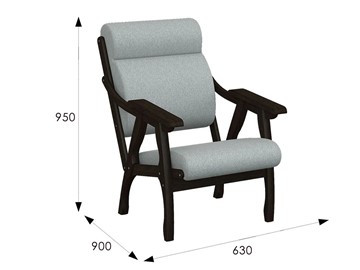 Кресло Вега 10 ткань серый, каркас венге во Владивостоке - предосмотр 6