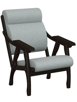 Кресло Вега 10 ткань серый, каркас венге во Владивостоке - изображение