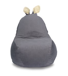 Кресло-мешок Зайка (короткие уши), тёмно-серый в Находке