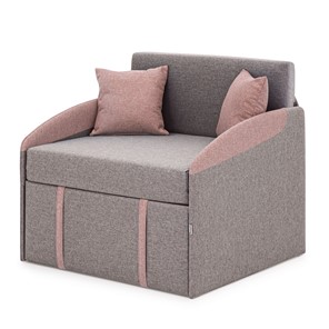 Кресло-кровать Polto серо-коричневый/клубничный мусс (рогожка) в Уссурийске