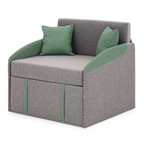 Кресло-кровать Polto серо-коричневый/шалфей (рогожка) в Уссурийске