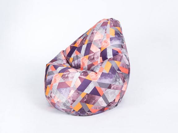 Кресло-мешок Груша малое, велюр принт, сноу манго в Артеме - изображение