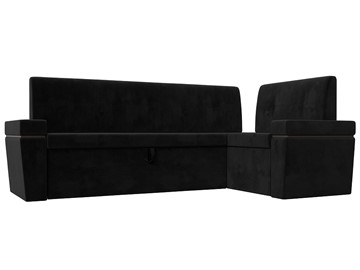 Раскладной кухонный диван Деметра угловой, Черный (Велюр) в Уссурийске