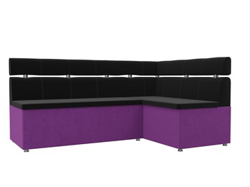 Кухонный диван Классик угловой, Черный/Фиолетовый (микровельвет) во Владивостоке