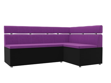 Кухонный диван Классик угловой, Фиолетовый/Черный (микровельвет) во Владивостоке
