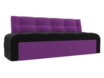 Прямой кухонный диван Люксор, Черный/Фиолетовый (микровельвет) во Владивостоке