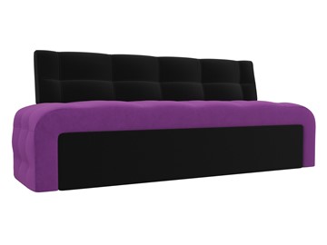 Кухонный прямой диван Люксор, Фиолетовый/Черный (микровельвет) во Владивостоке