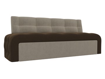 Раскладной кухонный диван Люксор, Коричневый/Бежевый (микровельвет) в Уссурийске