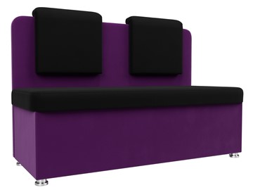 Кухонный диван Маккон 2-х местный, Черный/Фиолетовый (микровельвет) во Владивостоке