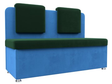 Кухонный диван Маккон 2-х местный, Зеленый/Голубой (велюр) во Владивостоке