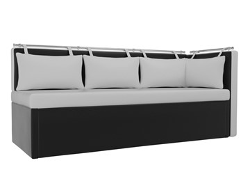 Раскладной кухонный диван Метро угловой, Белый/Черный (экокожа) во Владивостоке