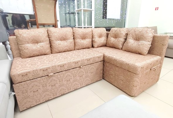 Угловой кухонный диван Яшма 1 ДУ Весь в ткани Жаккард AFINA 06 в Артеме - изображение