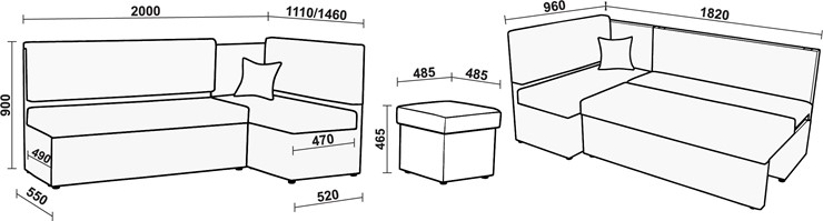 Кухонный угловой диван Нео КМ 3 с механизмом 2000*1110 в Уссурийске - изображение 20