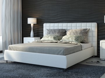 Кровать 2-спальная Corso-3 180x200, Экокожа (Белый) в Артеме