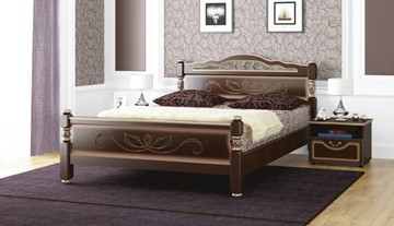 Спальная кровать Карина-5 (Орех Темный) 140х200 в Уссурийске