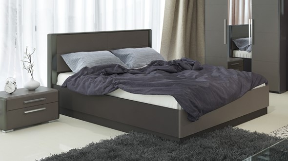 Двуспальная кровать с механизмом Наоми 1600, цвет Фон серый, Джут СМ-208.01.02 во Владивостоке - изображение