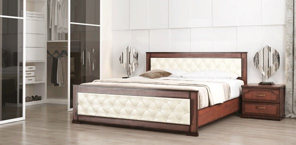 Кровать спальная Стиль 2, 160х200, кожзам, с основанием в Артеме - изображение