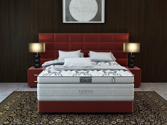 Кровать 2-спальная Chocolate/Podium M 160х200, Микровелюр (Manhattan Гранатовый) в Артеме - изображение