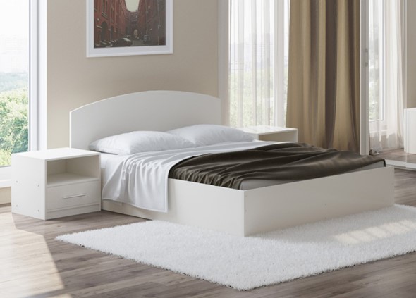 Двуспальная кровать с механизмом Этюд 140x200, Белый во Владивостоке - изображение
