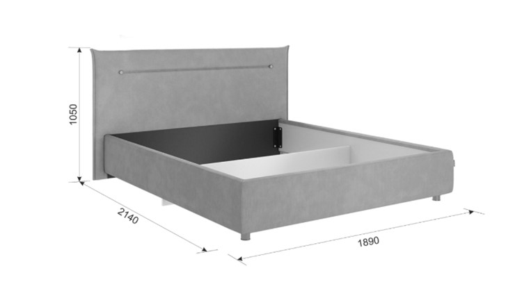Кровать Альба 1.6, галька (велюр) в Артеме - изображение 3