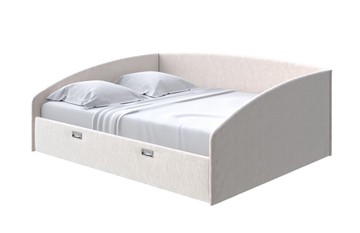 Спальная кровать Bono 160х200, Флок (Бентлей Айвори) в Артеме