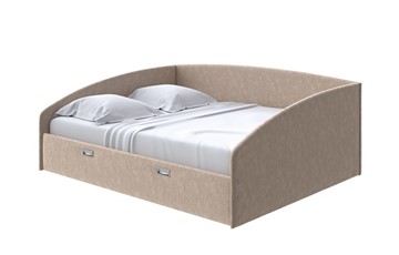 Двуспальная кровать Bono 160х200, Флок (Бентлей Какао) в Артеме