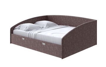 Спальная кровать Bono 160х200, Флок (Бентлей Кофейный) в Артеме