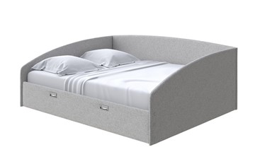 Кровать в спальню Bono 160х200, Искусственная шерсть (Лама Светло-серый) во Владивостоке