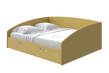 Двуспальная кровать Bono 160х200, Рогожка (Firmino Канареечный) во Владивостоке