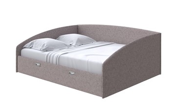 Двуспальная кровать Bono 160х200, Рогожка (Levis 25 Светло-коричневый) во Владивостоке