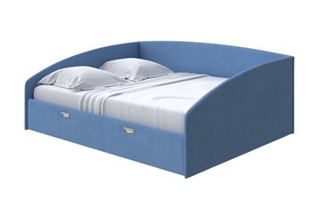 Кровать в спальню Bono 160х200, Рогожка (Тетра Голубой) во Владивостоке