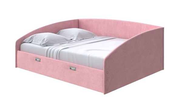 Спальная кровать Bono 160х200, Велюр (Casa Жемчужно-розовый) во Владивостоке - изображение