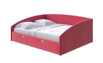 Спальная кровать Bono 160х200, Велюр (Forest 13 Красный) во Владивостоке