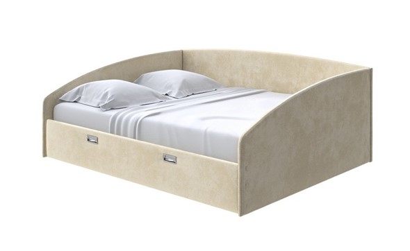 Двуспальная кровать Bono 160х200, Велюр (Лофти Айвори) во Владивостоке - изображение