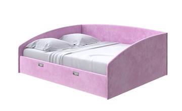 Спальная кровать Bono 160х200, Велюр (Лофти Сиреневый) в Артеме