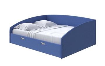 Кровать в спальню Bono 180х200, Велюр (Scandi Cotton 23 Кобальт) во Владивостоке