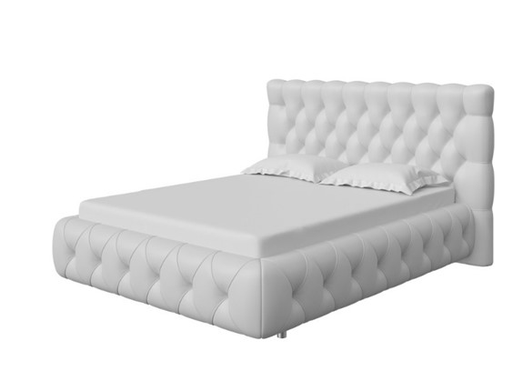 Двуспальная кровать Castello 160х200, Экокожа (Белый) в Артеме - изображение