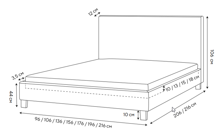 Двуспальная кровать Chessy 180х200, Велюр (Лофти Олива) в Артеме - изображение 1
