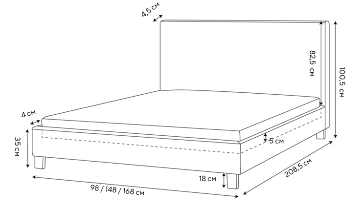 Кровать двуспальная Claro 160х200, Велюр (Monopoly Миндаль (111)) в Находке - изображение 1