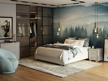 Спальная кровать Como (Veda) Base 1 140x200, Экокожа (Белый) во Владивостоке - предосмотр 1