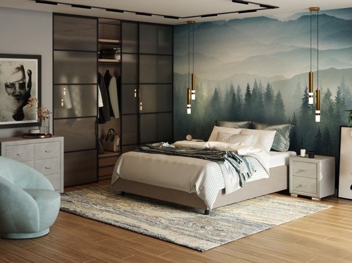 Кровать 2-спальная Como (Veda) Base 1 140x200, Рогожка (Тетра Бежевый) во Владивостоке - изображение 1