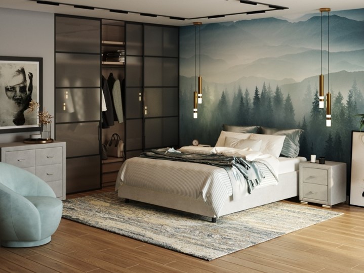 Кровать спальная Como (Veda) Base 1 140x200, Велюр (Лофти Лён) во Владивостоке - изображение 1
