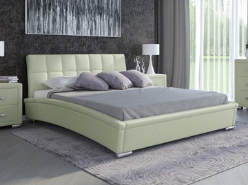 Двуспальная кровать Corso-1L 200x200, Экокожа (Зеленое яблоко) во Владивостоке
