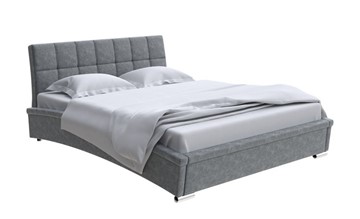Кровать двуспальная Corso-1L 200x200, Велюр (Gratta 4 Серый космос) в Артеме