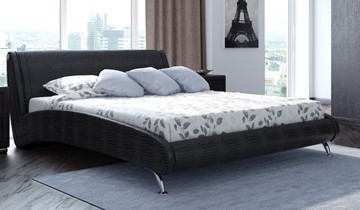 Кровать в спальню Corso-2 180х200, Экокожа (Кайман черный) во Владивостоке